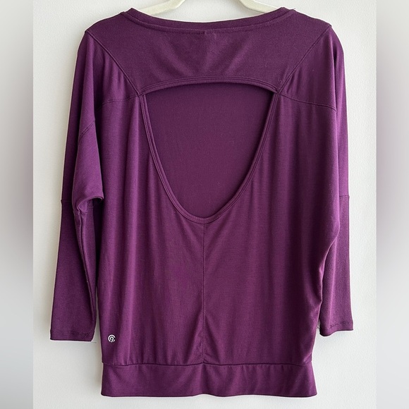 C9 Champion Women's Long Dolman Sleeve Open Back Top, Dark Berry Purple, Small - Picture 14 of 16
